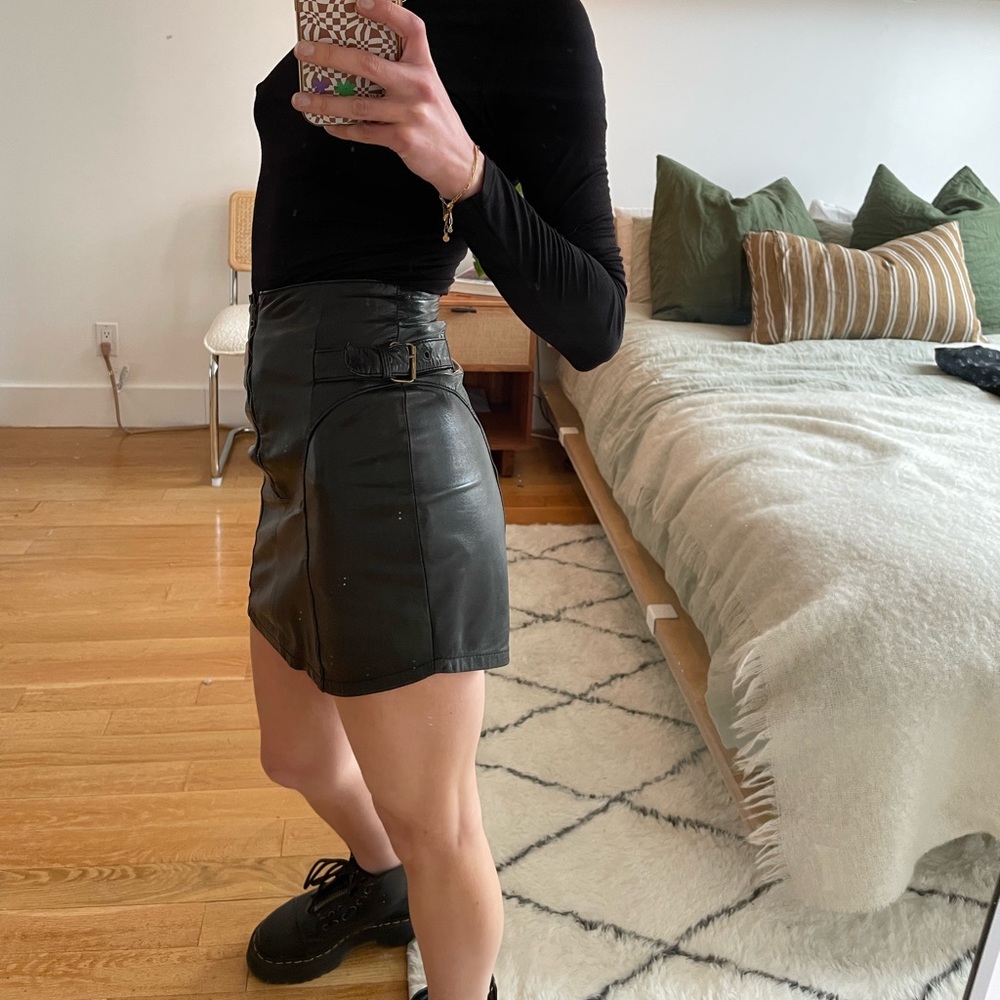 Society for Rational Dress mini leather skirt